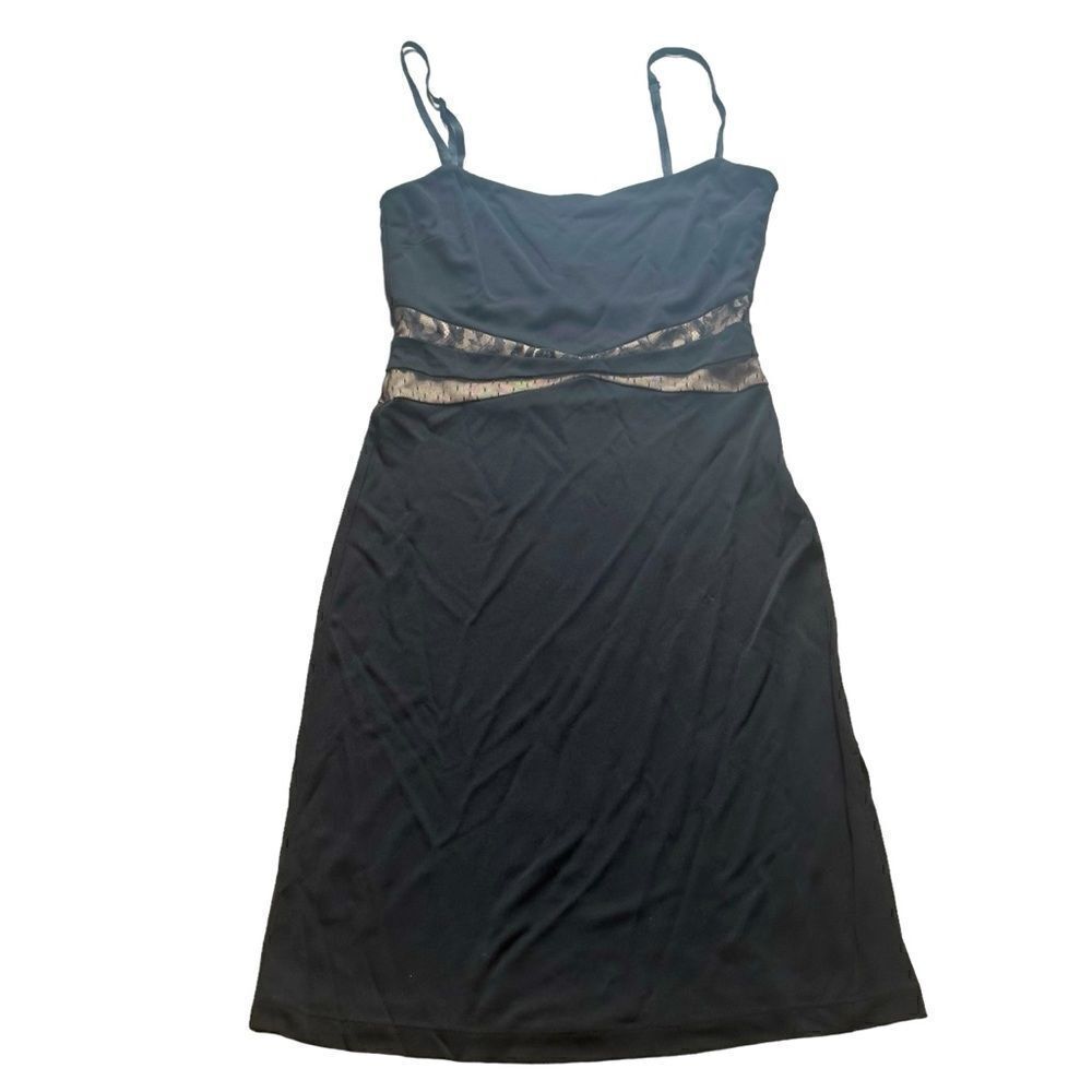 BCBG Maxazria Black Spaghetti Strap Mini Dress Size XS